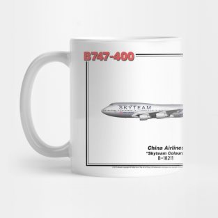 Boeing B747-400 - China Airlines "Skyteam Colours" (Art Print) Mug